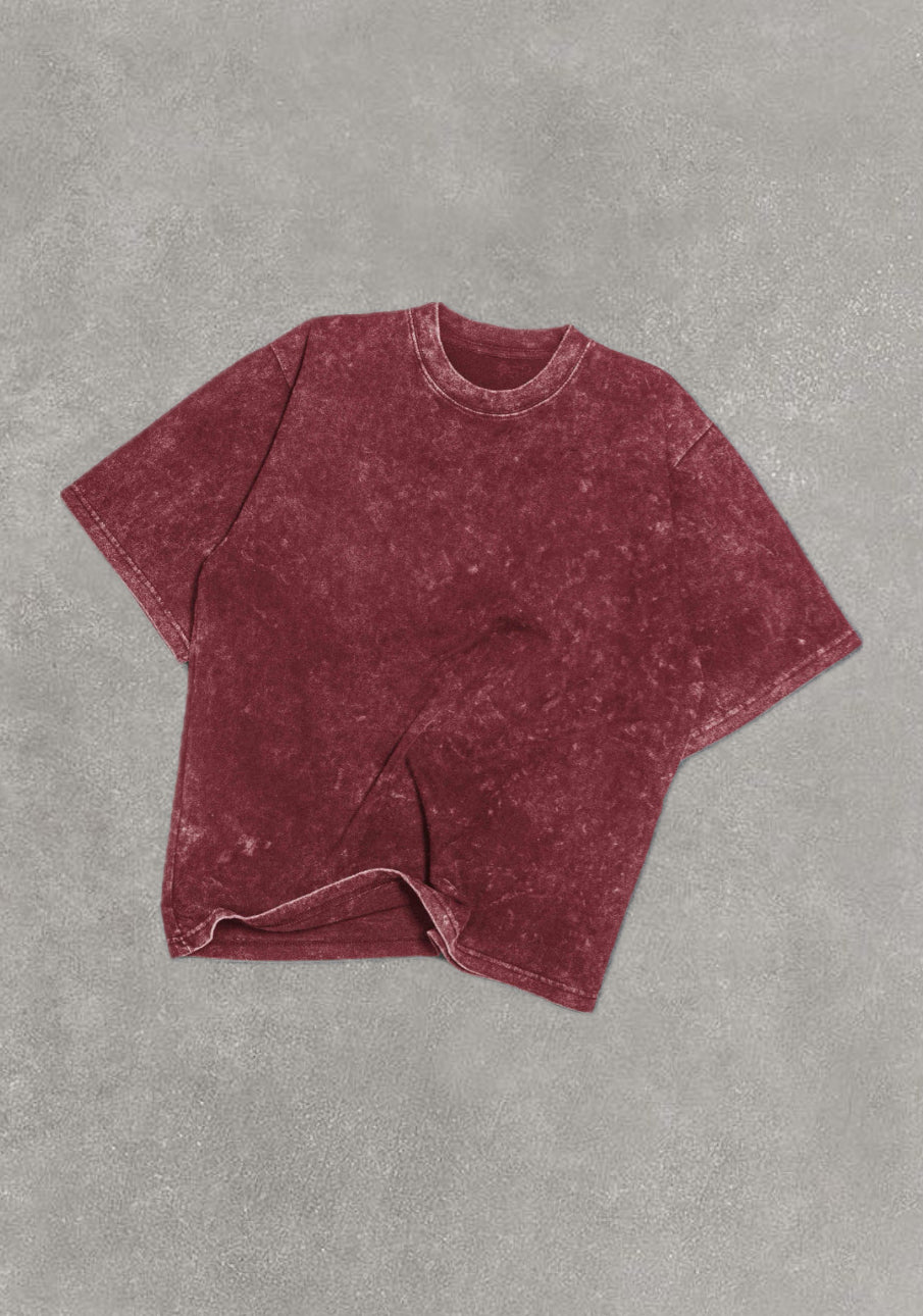 Crimson Luxe Acid Washed Relaxed Fit T-shirt