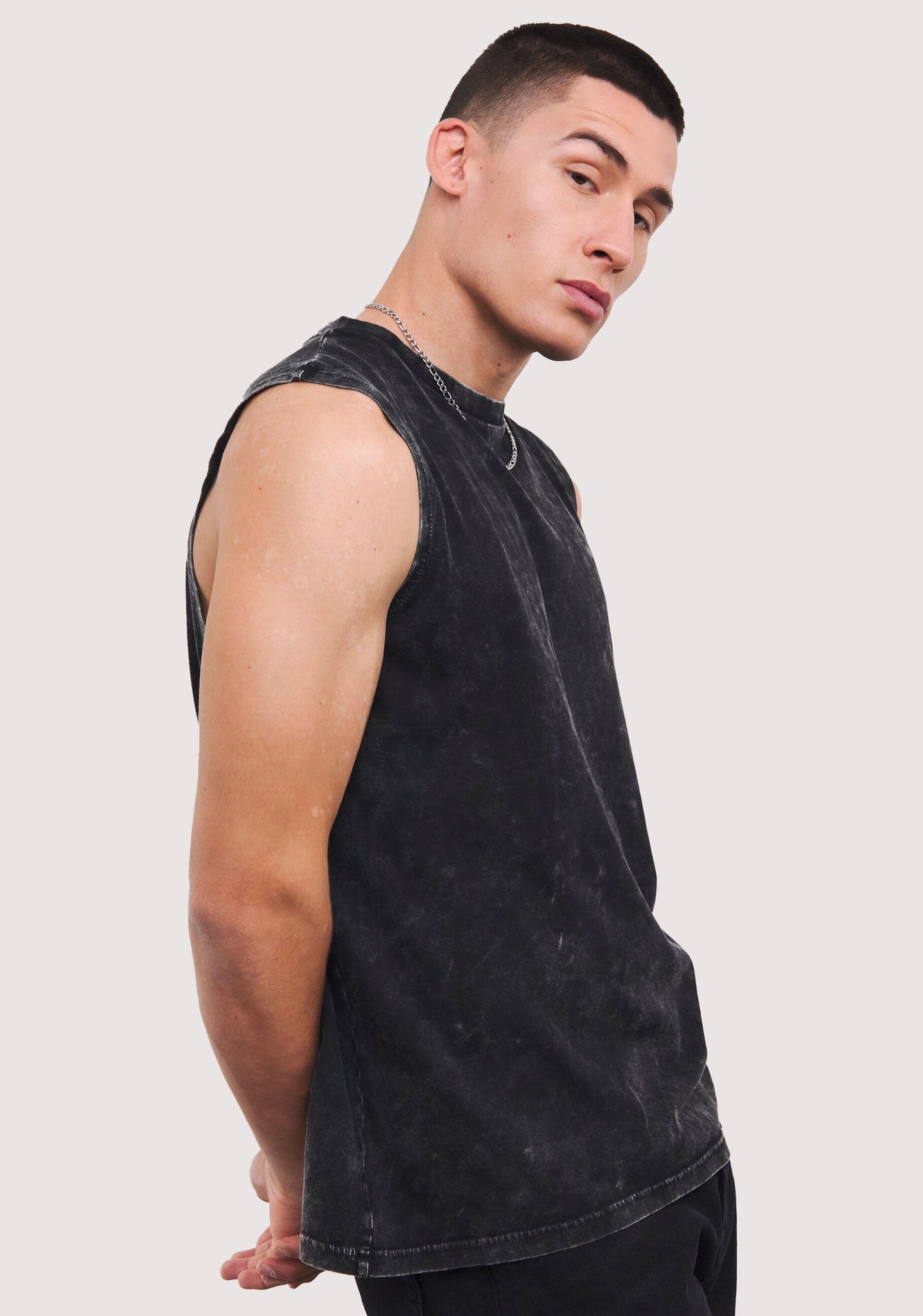 Acid Washed Men Tank Top